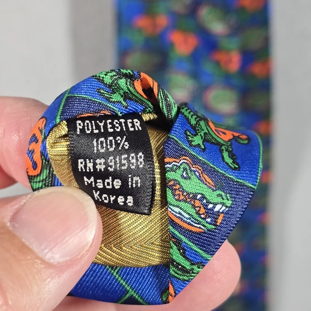 Vintage Florida Gators Tie Mens Blue‎ Orange NCAA College Football Alligator 90s